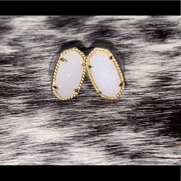 Kendra Scott Jewelry - Kendra Scott Ellie White Iridescent Drusy Studs